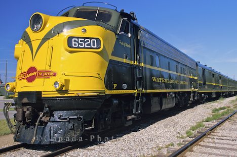 A train in St. Jacobs, Ontario, Canada, North America.